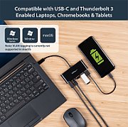 USB-C ADAPTER TO ETHERNET/W/3PORT USB 3.0 HUB + PS_8