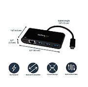 USB-C ADAPTER TO ETHERNET/W/3PORT USB 3.0 HUB + PS_9