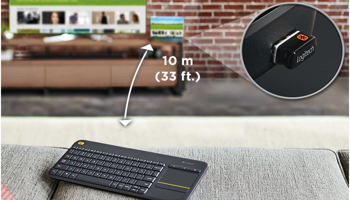 WIRELESS TOUCH KEYBOARD K400+/DARK - NLB - 2.4GHZ CENTRAL_20