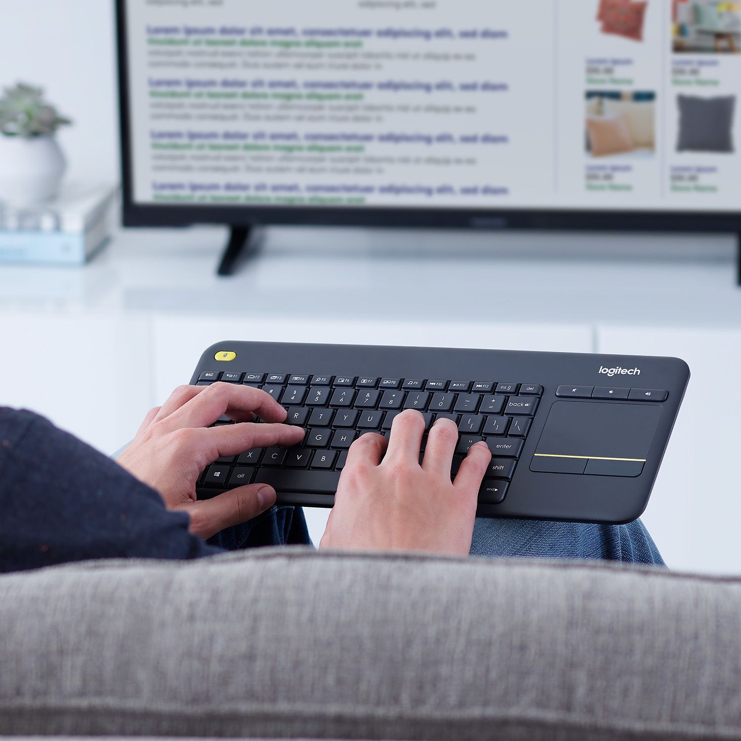 WIRELESS TOUCH KEYBOARD K400+/DARK - NLB - 2.4GHZ CENTRAL_8