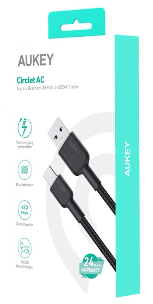 AUKEY CB-NAC2 USB-C Type-C Power Delivery PD 60W 3A 1.8m Nylon Black_5