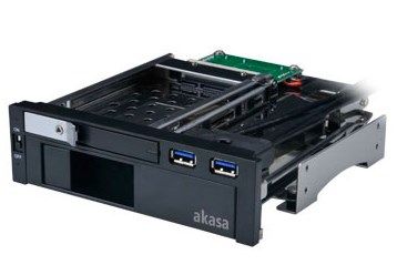 Akasa 5.25 inch drive frame for 1x 3.5+1x 2.5 inch  incl. 2x USB 3.0_2