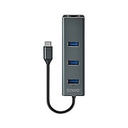 Savio AK-57 USB-C - 3 x USB-A HUB with RJ-45 Gigabit Ethernet adapter  5000 Mbit/s  grey_1