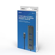 Savio AK-57 USB-C - 3 x USB-A HUB with RJ-45 Gigabit Ethernet adapter  5000 Mbit/s  grey_3