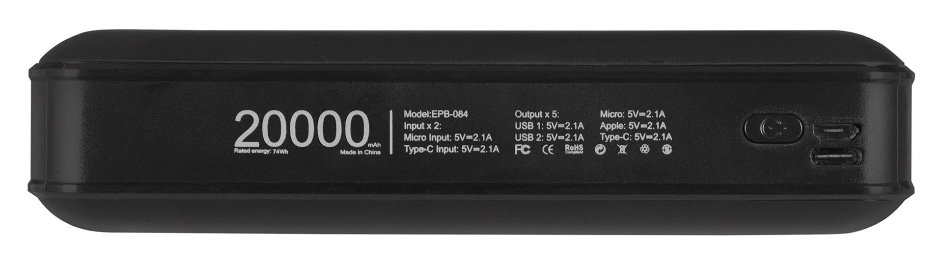 Extralink EPB-084 20000mAh Black | Power Bank | Power bank  USB-C_8