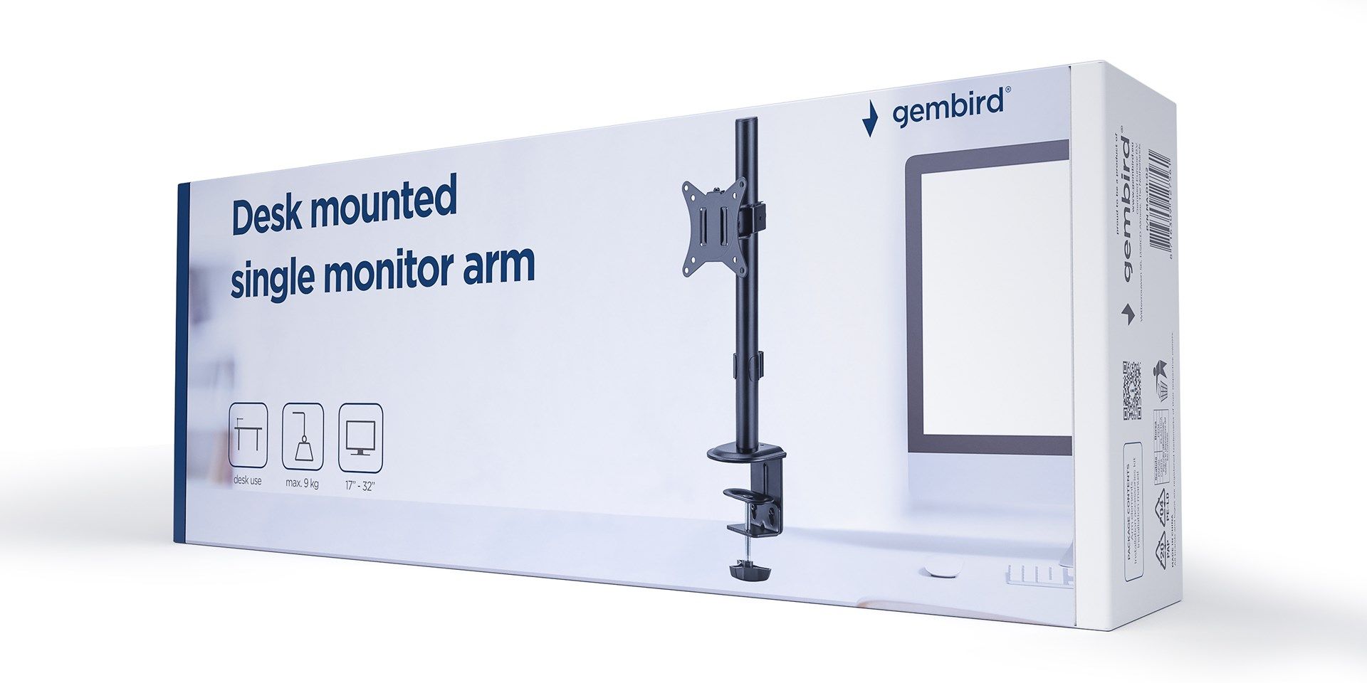 Gembird MA-D1-02 monitor mount / stand 81.3 cm (32 ) Black Desk_13