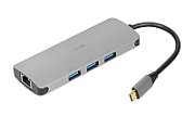 iBox IUH3RJ4K notebook dock/port replicator USB 3.2 Gen 1 (3.1 Gen 1) Type-C Power Delivery 100W Silver_1