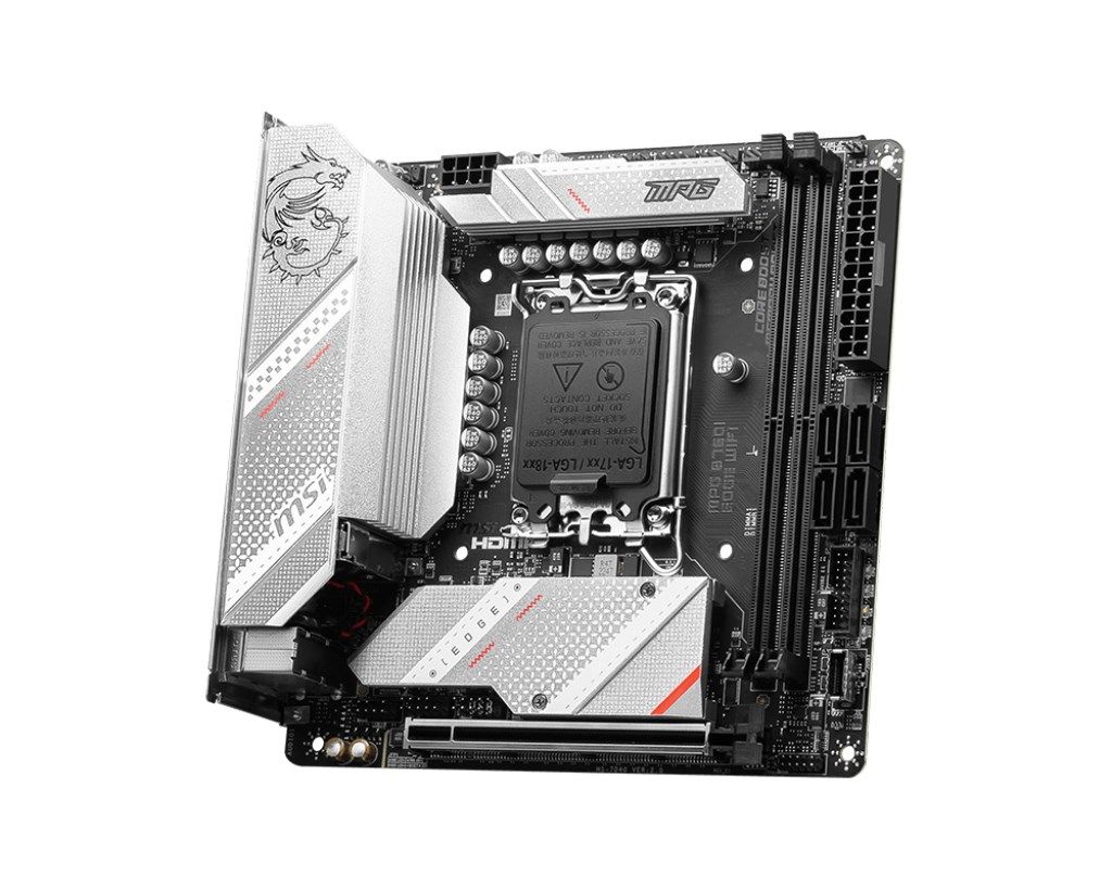 MSI | MPG B760I EDGE WIFI | Processor family Intel | Processor socket  LGA1700 | DDR5 DIMM | Memory slots 2 | Supported hard disk drive interfaces SATA  M.2 | Number of SATA connectors 4 | Chipset Intel B760 | Mini-ITX_4