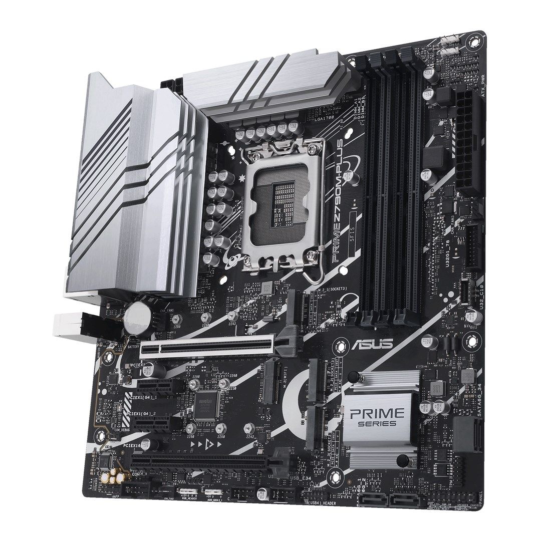 Asus | PRIME Z790M-PLUS | Processor family Intel | Processor socket  LGA1700 | DDR5 DIMM | Memory slots 4 | Supported hard disk drive interfaces SATA  M.2 | Number of SATA connectors 4 | Chipset  Intel Z790 | mATX_11