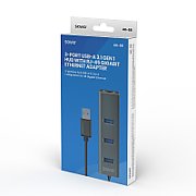Savio AK-57 USB-A - 3 x USB-A HUB with RJ-45 Gigabit Ethernet adapter 5000 Mbit/s grey USB 3.2 Gen 1 (3.1 Gen 1) Micro-B 5000 Mbit/s_4