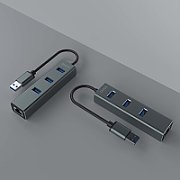 Savio AK-57 USB-A - 3 x USB-A HUB with RJ-45 Gigabit Ethernet adapter 5000 Mbit/s grey USB 3.2 Gen 1 (3.1 Gen 1) Micro-B 5000 Mbit/s_8