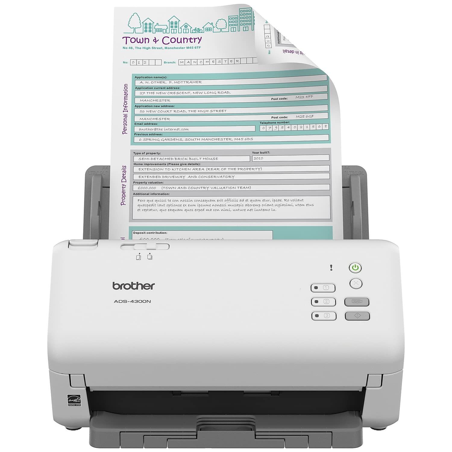 Brother ADS4300N scanare duplex single pass  documente plane A4, usb, retea_2