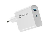 NATEC RIBERA GAN CHARGER 1X USB-A + 1X USB-C 45W WHITE_1