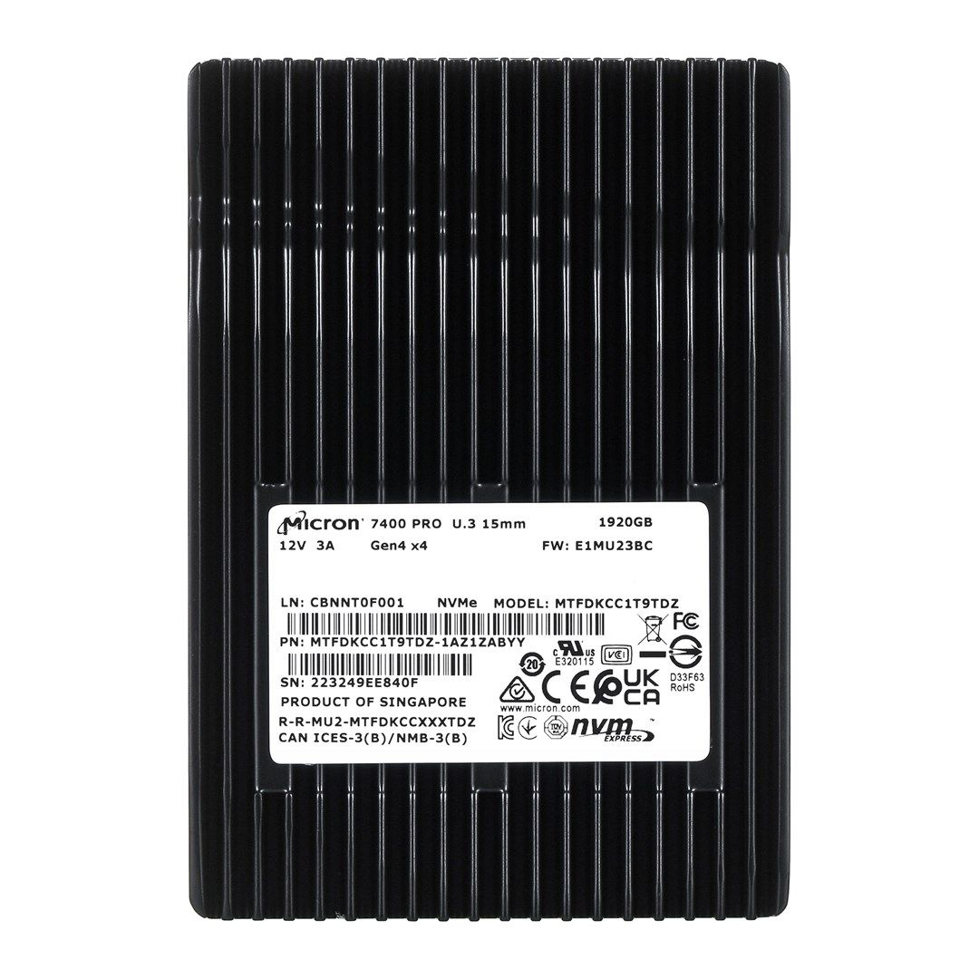Dysk SSD Micron 7400 PRO 1.92TB U.3 (15mm) NVMe Gen4 MTFDKCC1T9TDZ-1AZ1ZABYY (DWPD 1) Tray_2