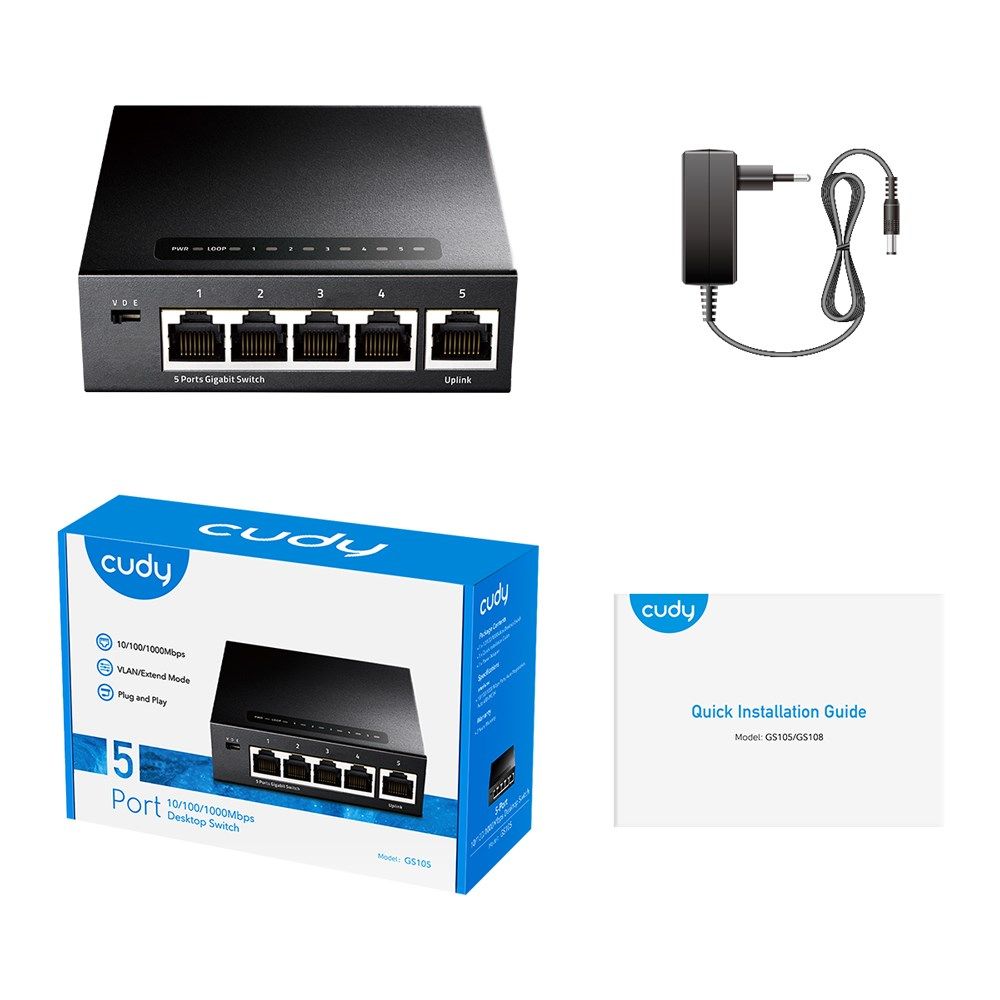 Cudy GS105 network switch Gigabit Ethernet (10/100/1000) Black_4