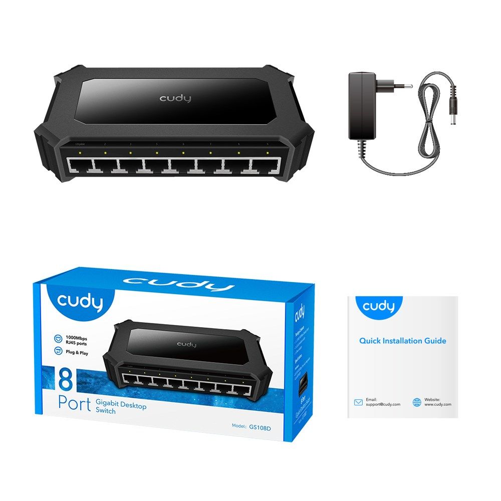 Cudy GS108D network switch Gigabit Ethernet (10/100/1000) Black_5