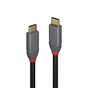 Cablu Lindy USB C la USB C Anthra Line, lungime 2m, putere 3.0, latime de banda suportata 20Gbps, rezolutie maxima 4K 4096x2160@60Hz, negru_1