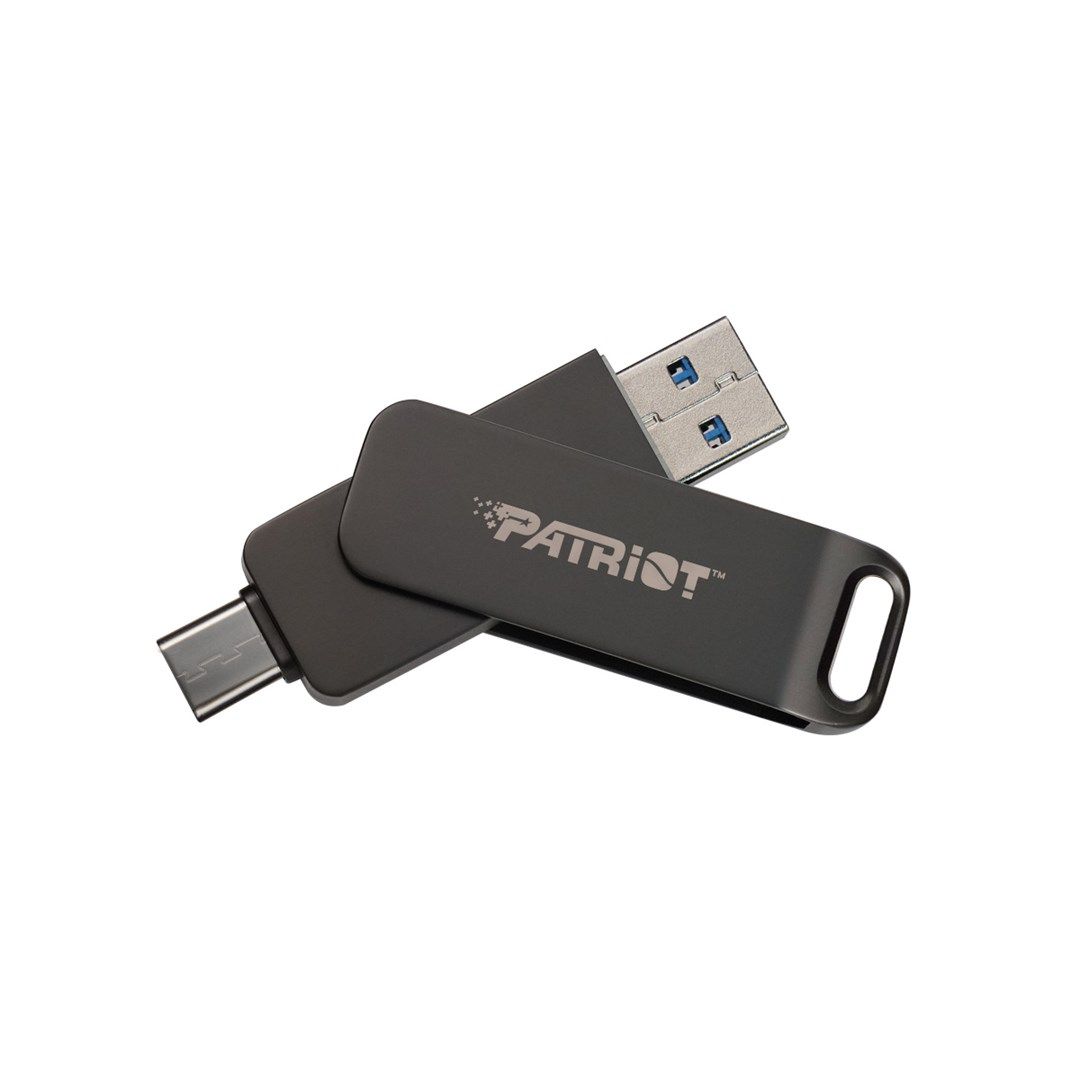 Flashdrive PATRIOT Rage R550 64GB 100 MB/S USB A+C Swivel Design (PE64GR550DSAD) Black_4