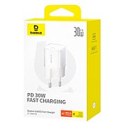 INCARCATOR retea Baseus GaN5S, Quick Charge 30W, 1 x USB Type-C, alb 