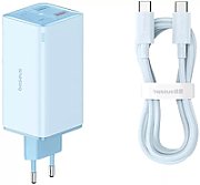 INCARCATOR RETEA Baseus GaN6 Pro,QC 100W,2xUSB Type-C Output 5V/3A,2xUSB (include cablu USB Type-C la USB Type-C de 100W),albastru