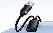 CABLU USB Baseus AirJoy prelungitor, USB3.0(T) la USB3.0(M) 2A, brodat, 1m, negru 
