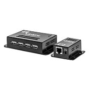 Lindy 50m 4 Port USB 2.0 Cat.5e Extender  Technical details  Specifications  USB Standard: USB 2.0 Supported Bandwidth: 480Mbps Maximum Distance: 50m (164.04ft) Transmission Medium: Cat.5/5e/6 or higher network cable Chipset: NS1021 Special Features: Power over Cable   Connectors  Transmitter Input_3