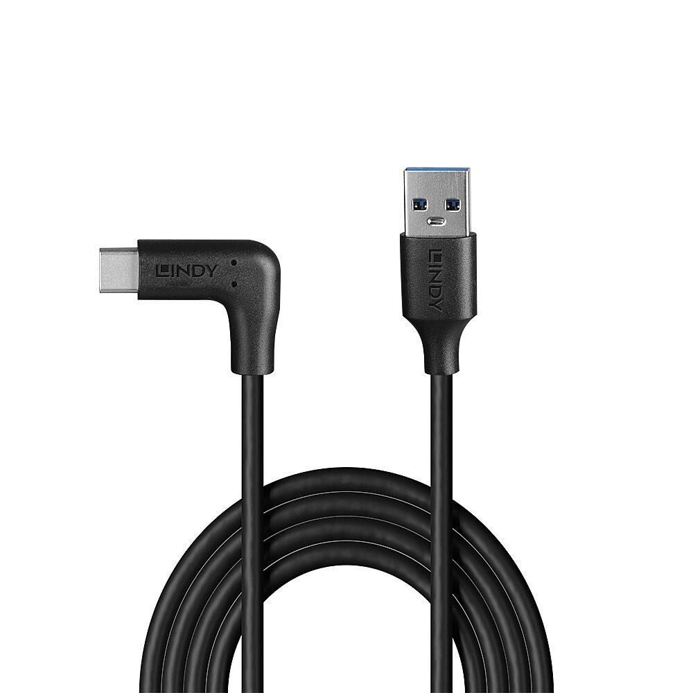 Cablu Lindy 3.2 USB A la USB C, 90°, lunngime 1m, putere maxima 15W, latime de banda suportata  10Gbps, negru_3