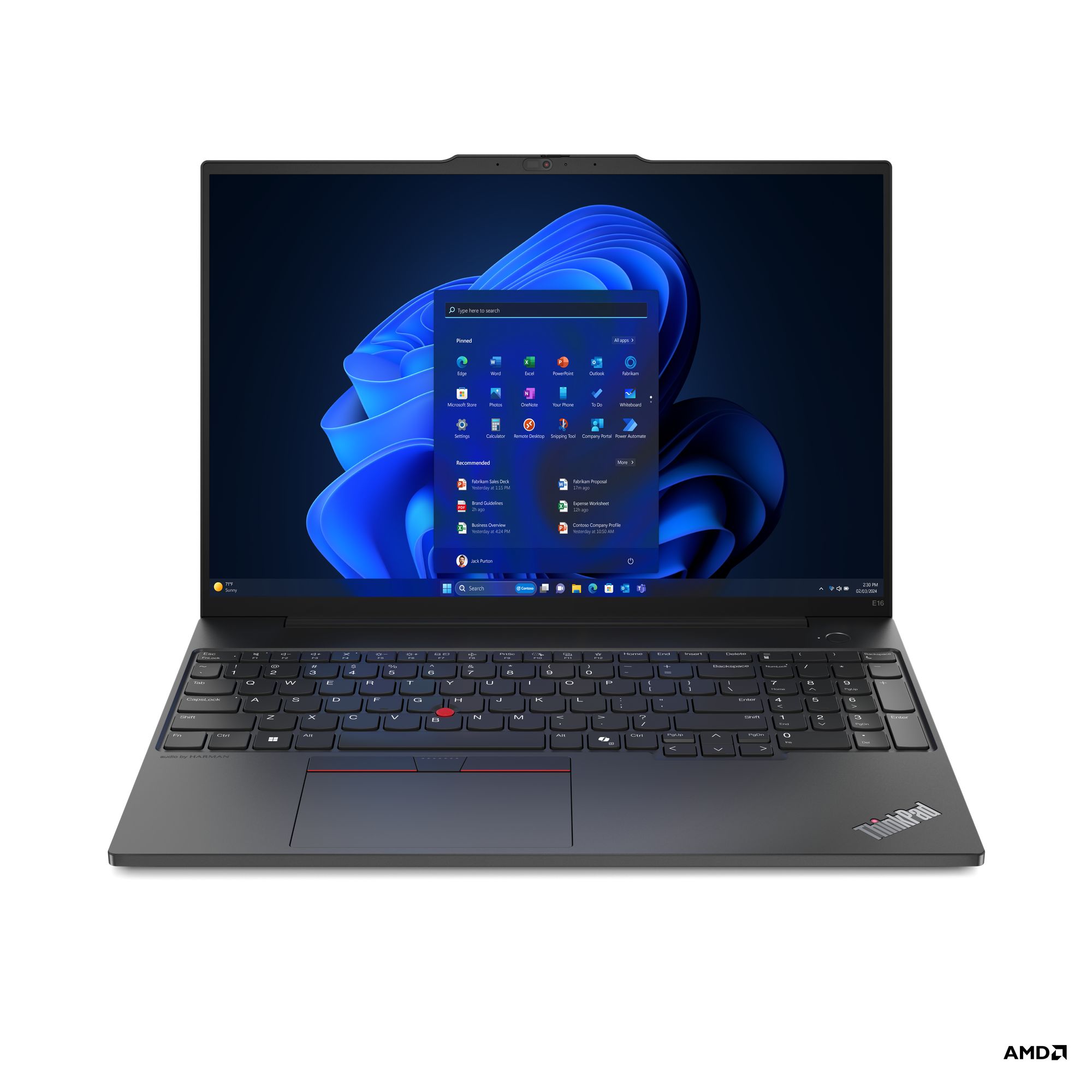 Lenovo ThinkPad E16 AMD Ryzen™ 5 7535HS Laptop 40.6 cm (16 ) WUXGA 16 GB DDR5-SDRAM 512 GB SSD Wi-Fi 6E (802.11ax) Windows 11 Pro Black_7