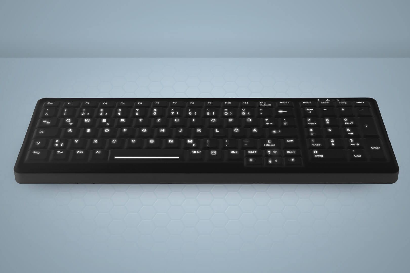 HYGIENE COMPACT KEYBOARD WITH/NUMPAD SEALED USB BLACK_5