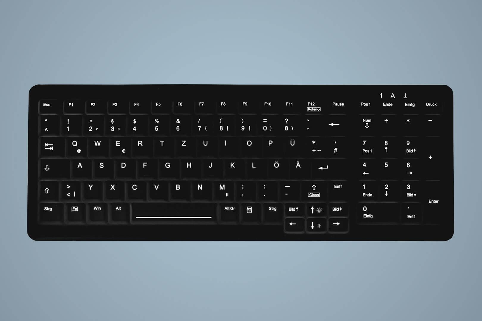 HYGIENE COMPACT KEYBOARD WITH/NUMPAD SEALED USB BLACK_6