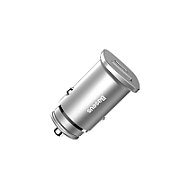 INCARCATOR auto Baseus Square metal, 1 x USB Output 5V/3A si 1 x USB Type-C Output 5V/3A, total output 30W, pt. bricheta auto, argintiu 