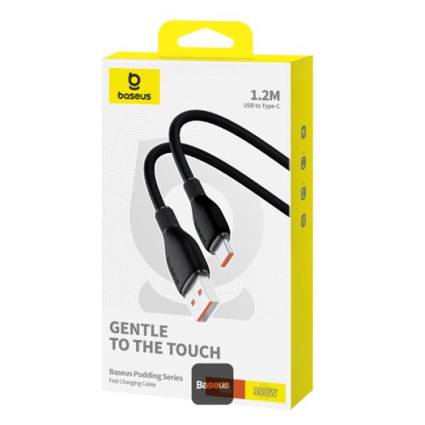 CABLU alimentare si date Baseus Pudding Series, Fast Charging Data Cable pt. smartphone, USB la USB Type-C 100W, 1.2m, negru 