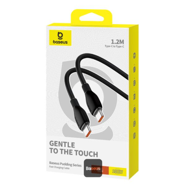 CABLU alimentare si date Baseus Pudding Series, Fast Charging Data Cable pt. smartphone, USB Type-C la USB Type-C 100W, 1.2m, negru 