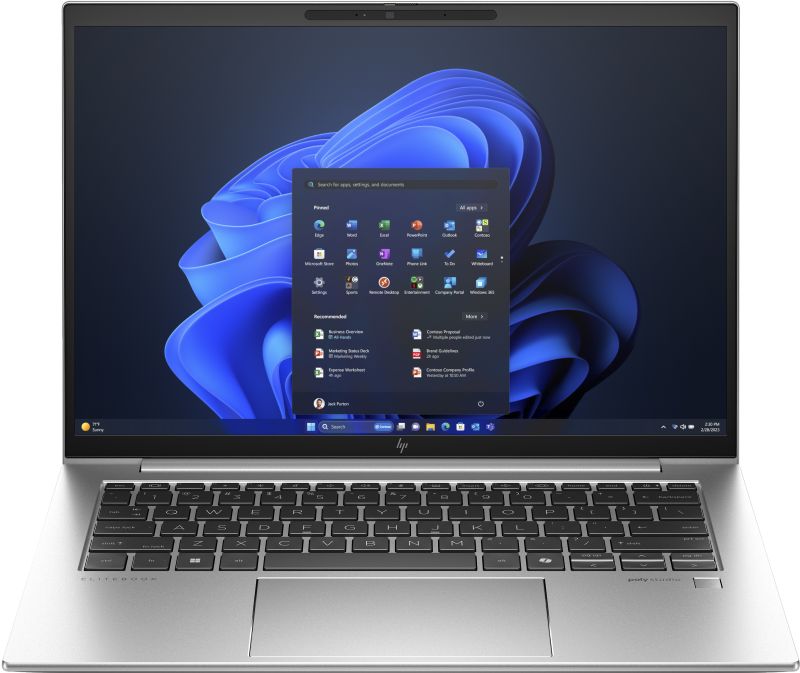 Laptop HP EliteBook 840 G11, 14.0 inch WUXGA (1920x1200) WLED+ LBL Anti- Glare UWVA Image Recognition 400 nits, Intel Core U5-125H 14-Core (2.5GHz, up to 4.5GHz, 18MB), video integrat Intel Graphics, RAM 32GB DDR5 5600Mhz (1x32GB), SSD 1TB PCIe NVMe, no ODD, Active SmartCard, Audio by Poly Studio_3