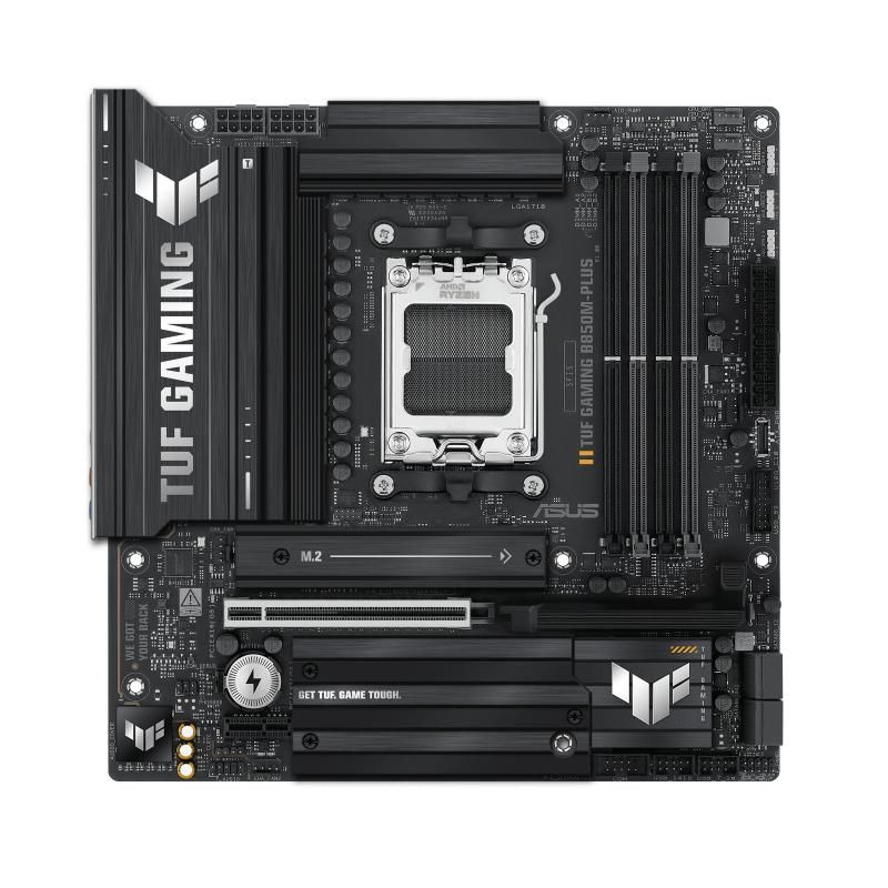 Placa de Baza ASUS TUF GAMIG B850M-PLUS AM5, 4x DDR5, 1x DP 1x HDMI, 1x PCIE 5.0 x16 1x PCIE 4.0 x16 1x PCIE 4.0 x1, 3x M.2, 4x SATA 6GB/s, mATX_3