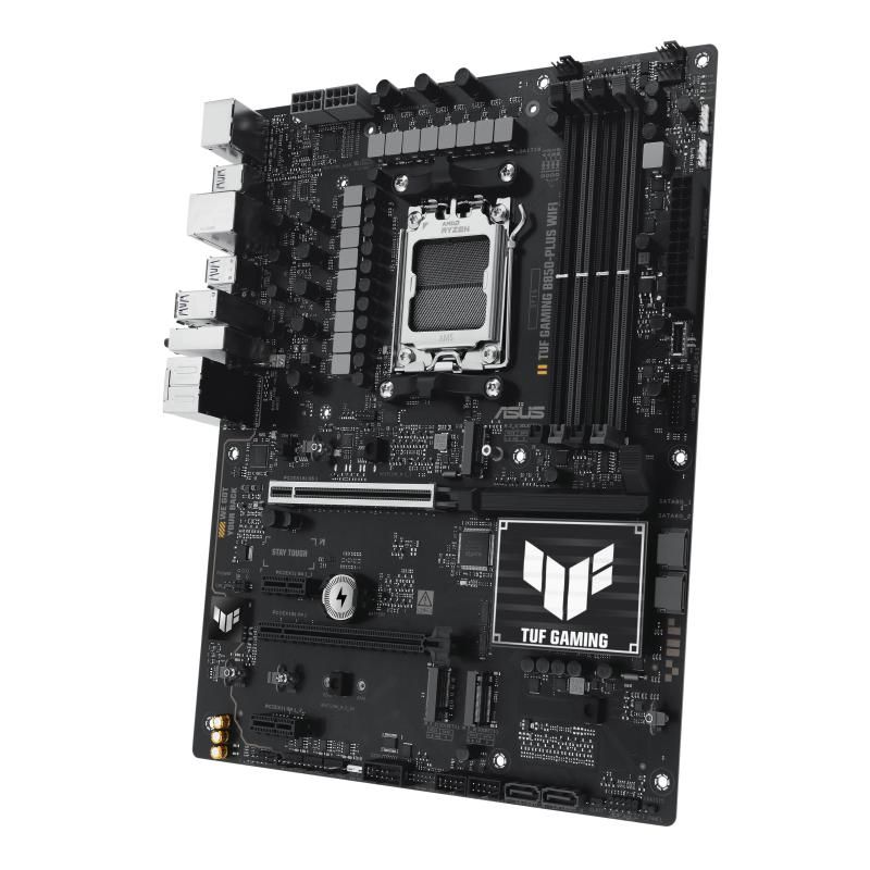 Placa de Baza ASUS TUF GAMING B850-PLUS WIFI AM5, 4x DDR5, 1x DP 1x HDMI, 1x PCIE 5.0 2x PCIE 4.0 x16 2x PCIE 4.0 x1, 3x M.2, 4x SATA 6GB/s, ATX_7