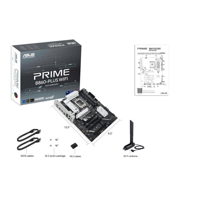 Placa de Baza ASUS PRIME B860-PLUS WIFI LGA1851, 4x DDR5, 1x DP 1x HDMI, 1x PCIE 5.0 x16 4x PCIE 4.0 x16, 2x M.2, 4x SATA 6GB/s, ATX_6
