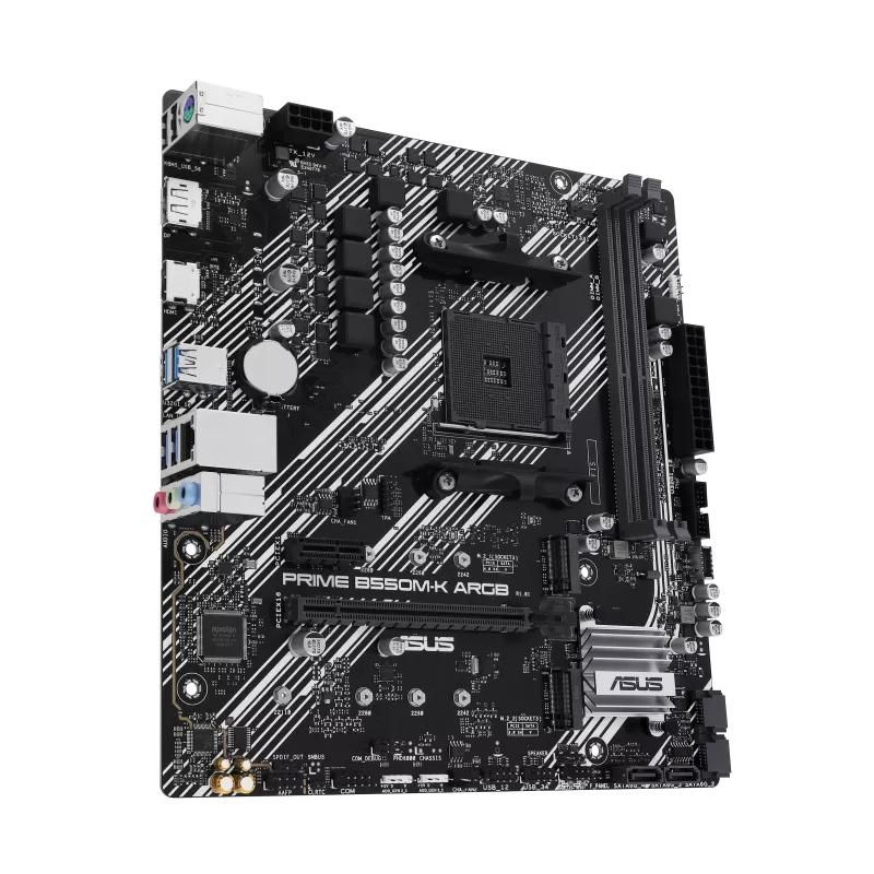 Placa de Baza ASUS PRIME B550M-K ARGB AM4, 2x DDR4, 1x DP 1x HDMI, 1x PCIE 4.0 x16 1x PCIE 3.0 x16 1x PCIE 3.0 x1, 2x M.2 4x SATA 6GB/s, mATX_4
