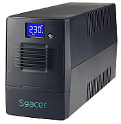 UPS Spacer Line Int. cu management, LCD,  2000VA/  1200W, AVR, 4 x socket Schuko, display LCD, 2 x baterie 12V/9Ah, conector USB, combo RJ11/RJ45, bateria are 12 luni garantie, 