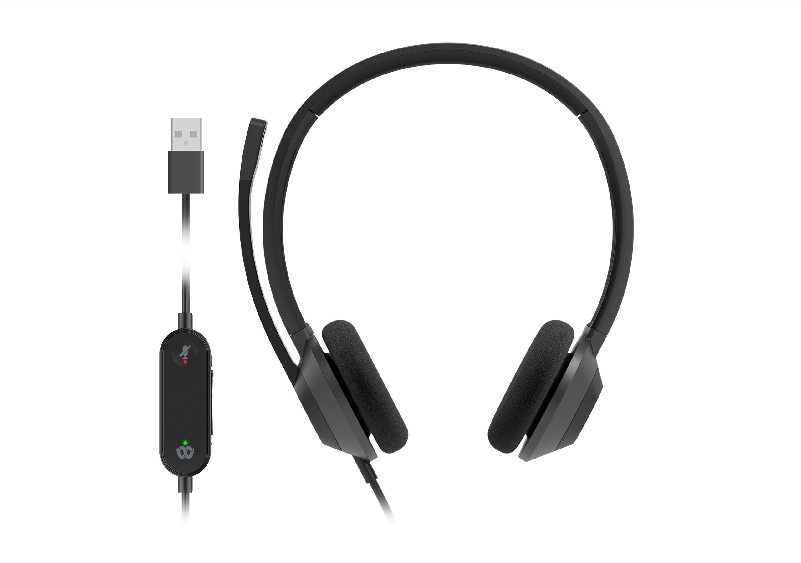 HEADSET 322 WIRED DUAL ON-EAR/CARBON BLACK USB-A_2