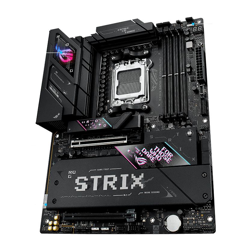 Placa de Baza ASUS ROG STRIX B850-E GAMING WIFI AM5, 4x DDR5, 1x DP 1x HDMI 1x USB4, 2x PCIE 5.0 x16 1x PCIE 4.0 x16, 5x M.2, 4x SATA 6GB/s, ATX_2