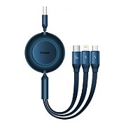 CABLU alimentare si date Baseus Bright Mirror One-for-three Retractable, pt smartphone,USB Type-C la Micro-USB+Lightning+USB Type-C 66W,1.1m,albastru 