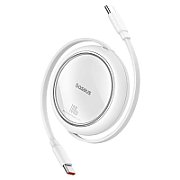 CABLU alimentare si date Baseus Free2Draw Mini, Fast Charging Data Cable pt. smartphone, retractabil, USB Type-C la USB Type-C 100W, 1m, alb 