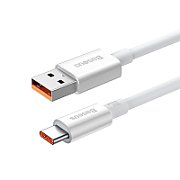 CABLU alimentare si date Baseus Superior, Fast Charging Data Cable pt. smartphone, USB la USB Type-C 100W, braided, 0.25m, alb 