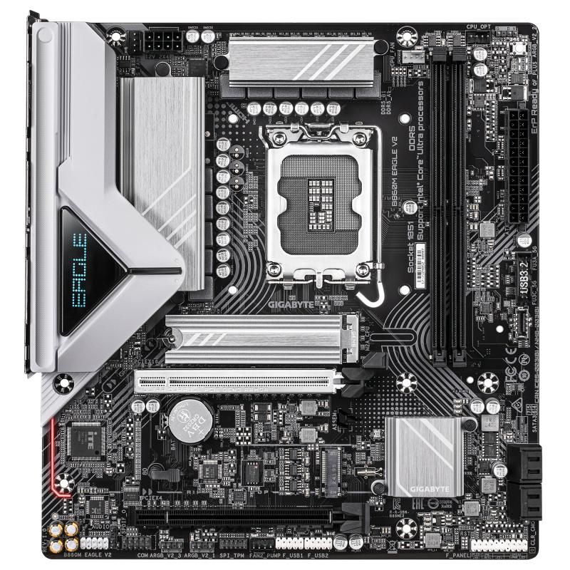 Placa de Baza GIGABYTE B860M EAGLE V2 LGA1851, 2x DDR5, 1x HDMI 1x DP, 1x PCIE 5.0 x16 1x PCIE 4.0 x16, 2x M.2, 4x SATA 6GB/s, mATX_3