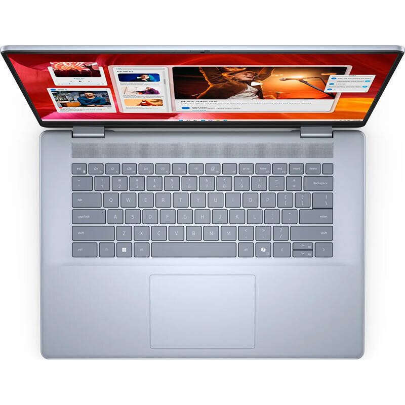 Laptop Dell Inspiron Plus 7640, 16.0-inch 16:10 2.5K(2560x1600) Anti- Glare Non-Touch 300nits WVA/IPS Display with ComfortView Plus, Ice Blue, Ice Blue power button with Fingerprint Reader, Intel(R) Core(TM) Ultra 7 processor 155H (24MB cache, 16 cores, 22 threads, up to 4.8 GHz), NVIDIA(R) GeForce_2
