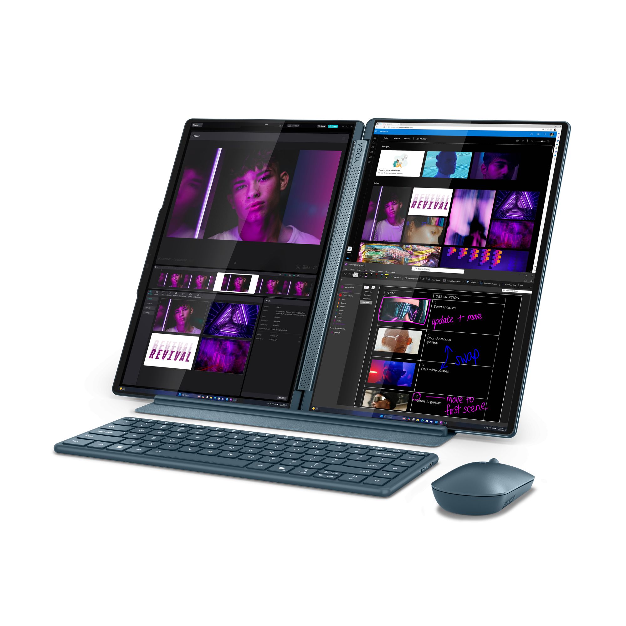 Lenovo Yoga Book 9 14IAH10 Ultra 7 255H 2x 14  2.8K WQXGA+ OLED 750nits Glossy  Anti-fingerprint 120Hz 32GB LPDDR5x-8400 SSD1TB Arc 140T W11Pro Tidal Teal_3