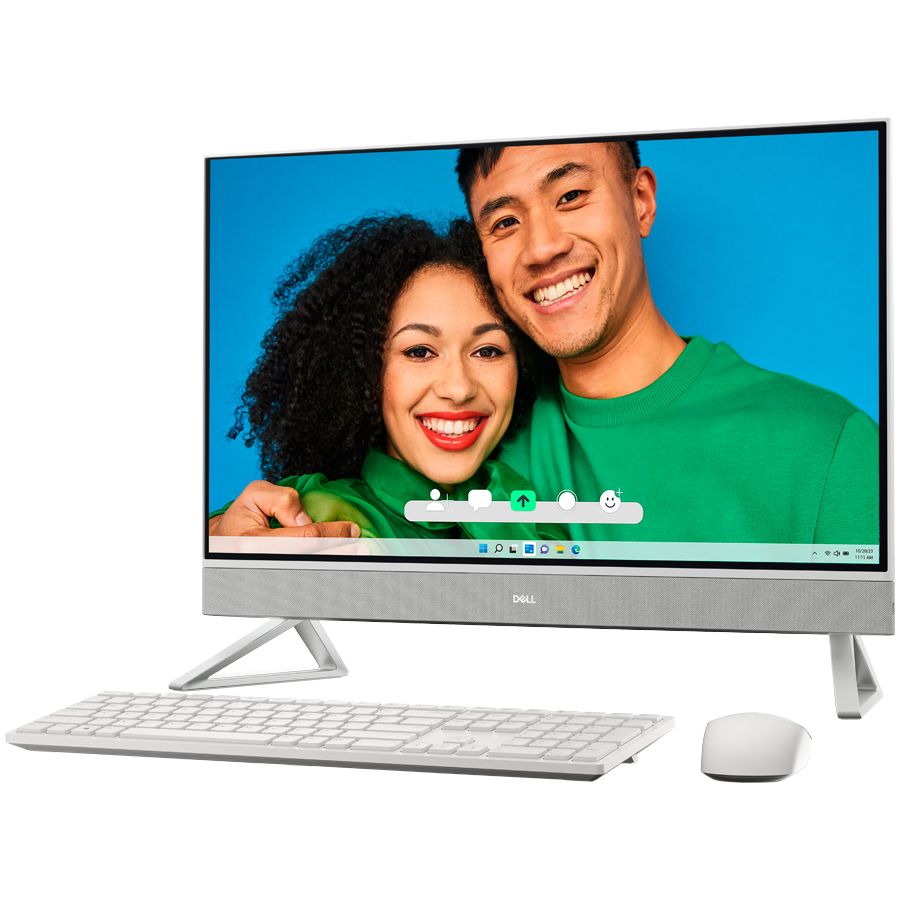 Inspiron All-In-One 7730, 27-inch FHD (1920 x 1080) Narrow Border Infinity Touch Display with Wide Viewing Angle, 5MP IR Tilt Camera (White), Pearl White with Fabric Cover for Touch LCD, Triangle stand, Intel(R) Core(TM) 7 processor 150U (12MB cache, 10 cores, 12 threads, up to 5.4 GHz), NVIDIA(R)_3