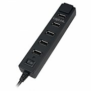 HUB extern LOGILINK, porturi USB: USB 2.0 x 7, conectare prin USB 2.0, alimentare retea 220 V, cablu 0.9 m, negru, 